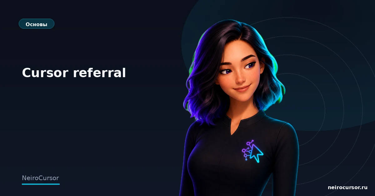 Обложка статьи «Cursor referral» — гайд по Cursor, категория «Основы», NeiroCursor Обложка статьи «Cursor referral» — гайд по Cursor, категория «Основы», NeiroCursor