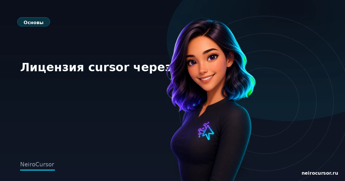 Обложка статьи «Лицензия cursor через впн» — гайд по Cursor, категория «Основы», NeiroCursor Обложка статьи «Лицензия cursor через впн» — гайд по Cursor, категория «Основы», NeiroCursor