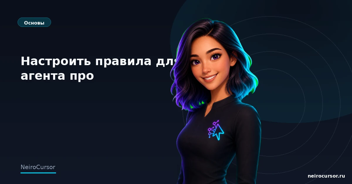Обложка статьи «Настроить правила для курсор агента про: гайд для Cursor» — гайд по Cursor, категория «Основы», NeiroCursor Обложка статьи «Настроить правила для курсор агента про: гайд для Cursor» — гайд по Cursor, категория «Основы», NeiroCursor