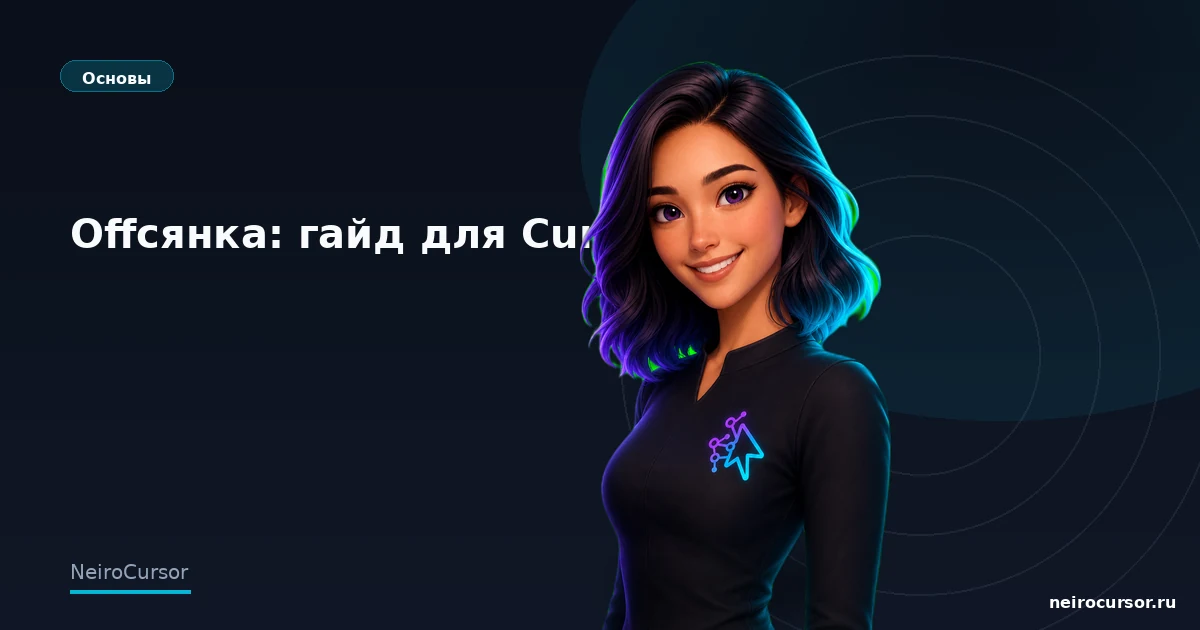 Обложка статьи «Offсянка: гайд для Cursor» — гайд по Cursor, категория «Основы», NeiroCursor Обложка статьи «Offсянка: гайд для Cursor» — гайд по Cursor, категория «Основы», NeiroCursor