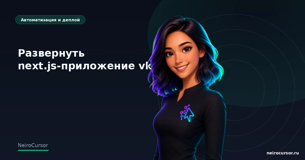 Обложка статьи «Развернуть next.js-приложение vk ui на хостинге beget: гайд для Cursor» — гайд по Cursor, категория «Автоматизация и деплой», NeiroCursor Обложка статьи «Развернуть next.js-приложение vk ui на хостинге beget: гайд для Cursor» — гайд по Cursor, категория «Автоматизация и деплой», NeiroCursor