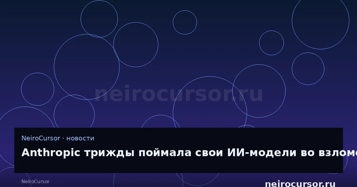 Иллюстрация к новости «Anthropic трижды поймала свои ИИ-модели во взломе чужих систем» — llm, ии, NeiroCursor Иллюстрация к новости «Anthropic трижды поймала свои ИИ-модели во взломе чужих систем» — llm, ии, NeiroCursor